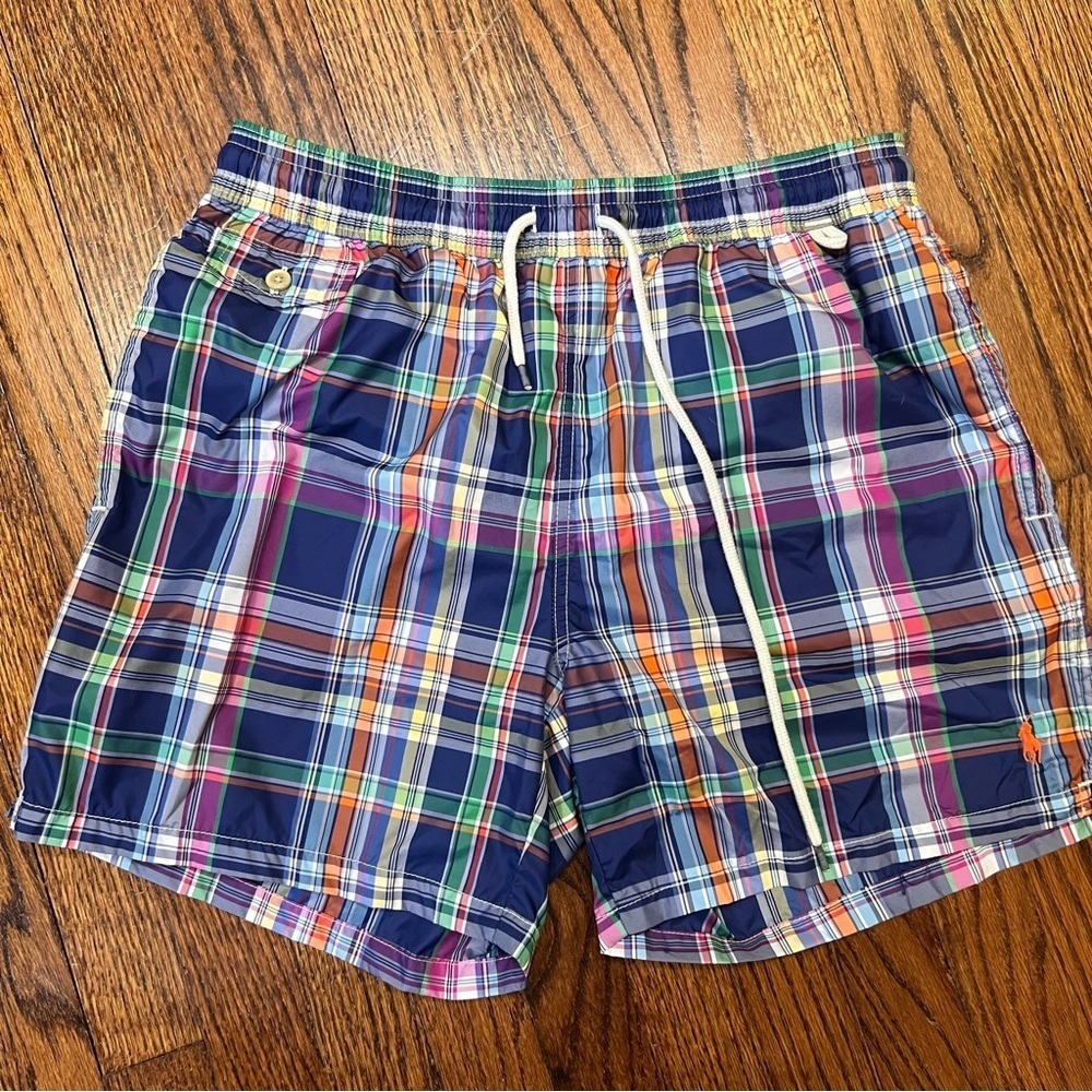 POLO RALPH LAUREN PLAID TRAVELLER SWIM SHORT SIZE LARGE